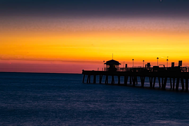 Fort Lauderdale boardwalk at sunrise, first light of 2020